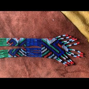 Brand New Blue Green Loomed Necklace from Ecuador High Quality Construction.